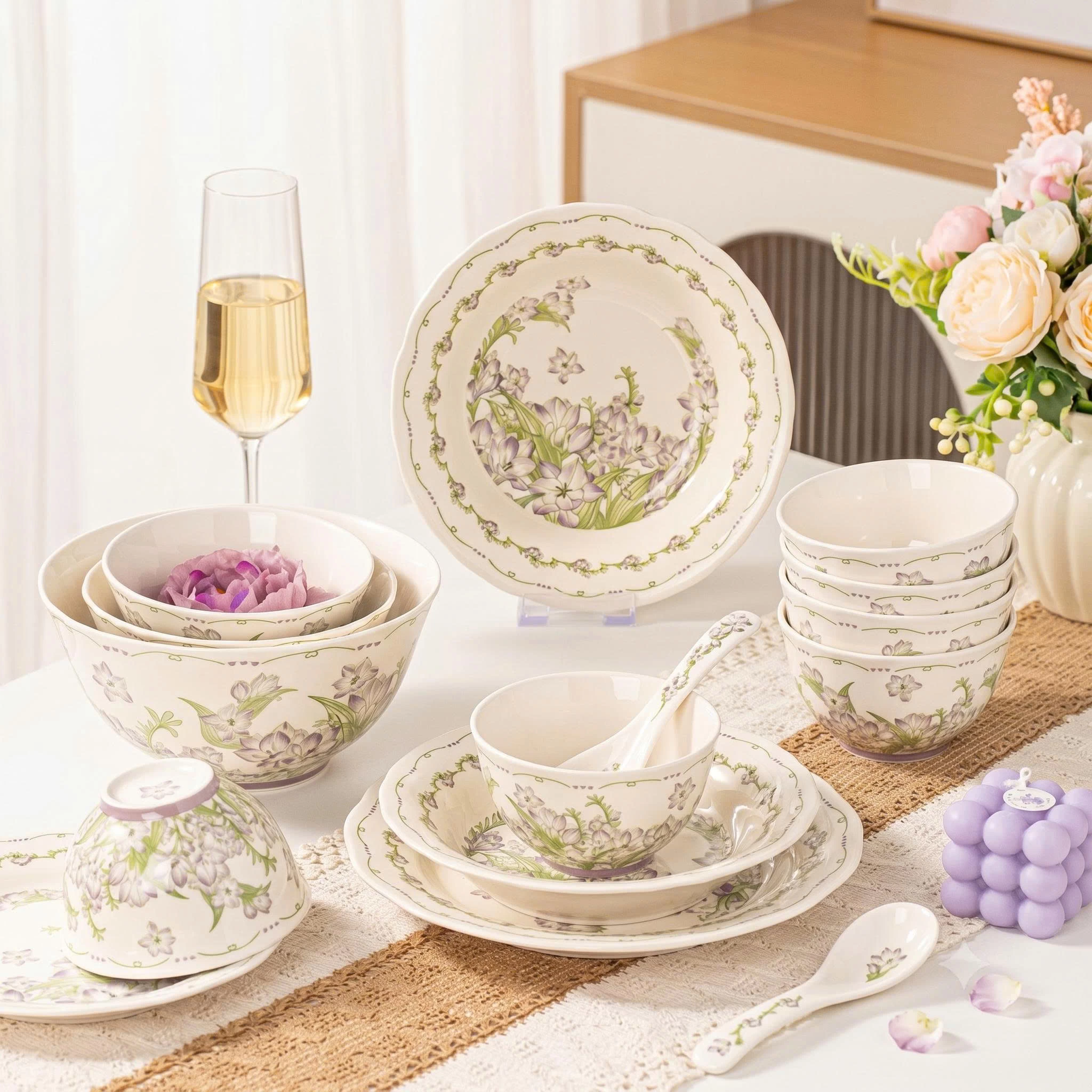 Bát canh tròn Катерина Lilas 19cm | Sứ cường lực cao cấp | LILAS