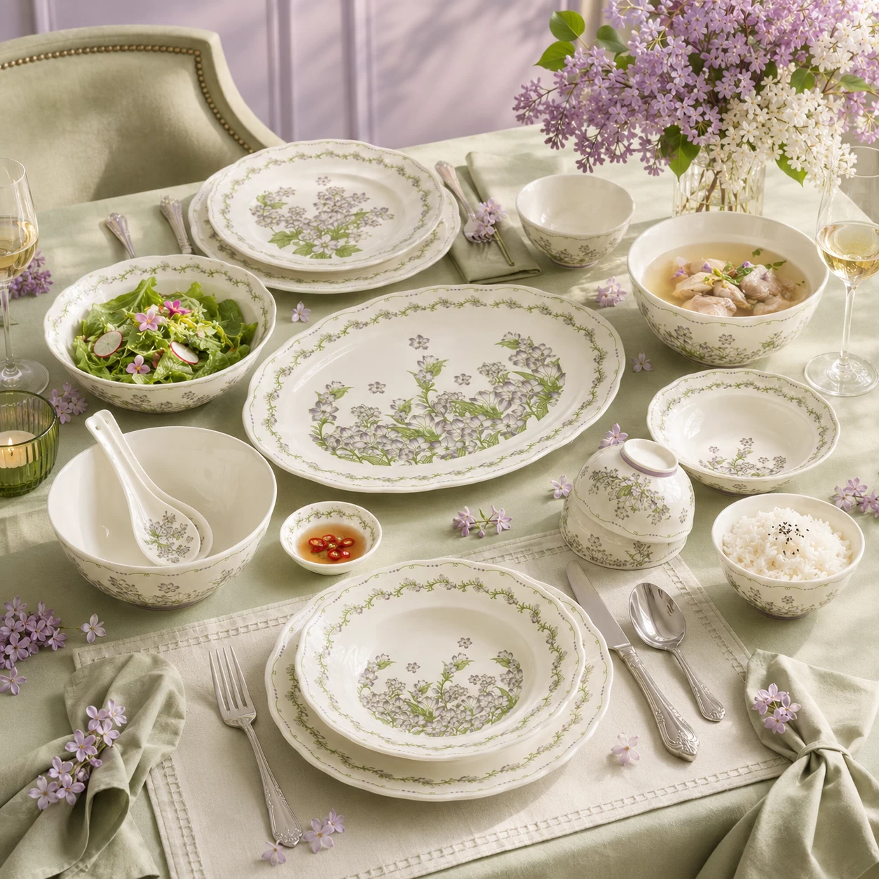 Bát canh tròn Катерина Lilas 19cm | Sứ cường lực cao cấp | LILAS