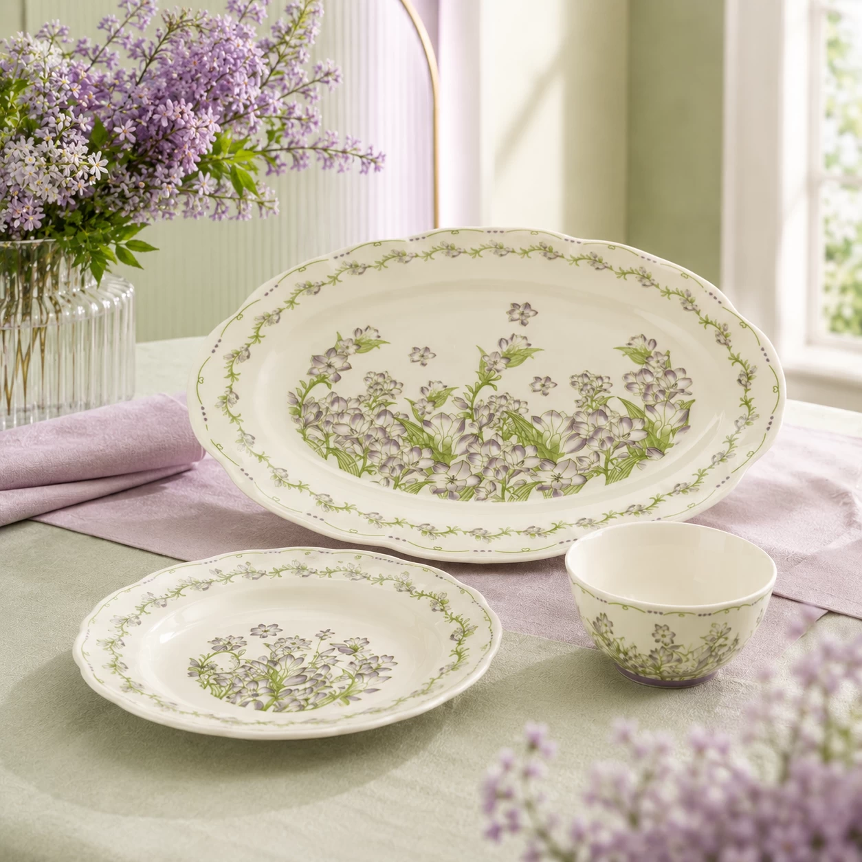 Đĩa Oval  Катерина Lilas 30.5cm | Sứ cường lực cao cấp | LILAS