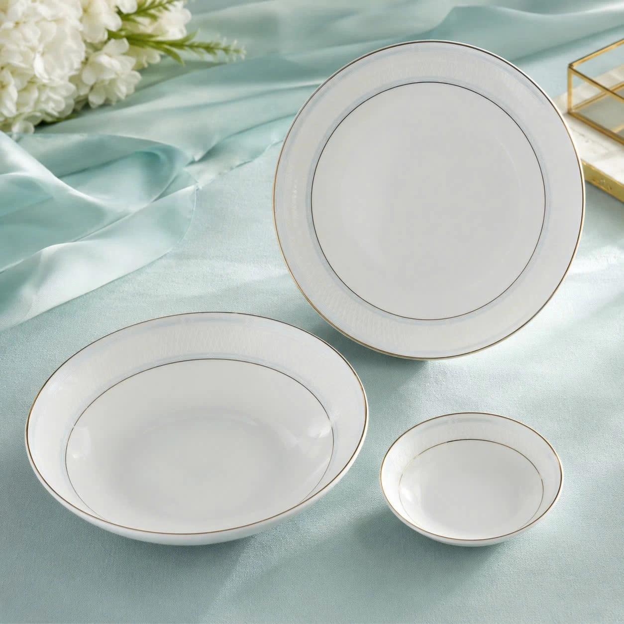 Đĩa tròn Катерина Pristine 20.5cm| Sứ xương | PRISTINE