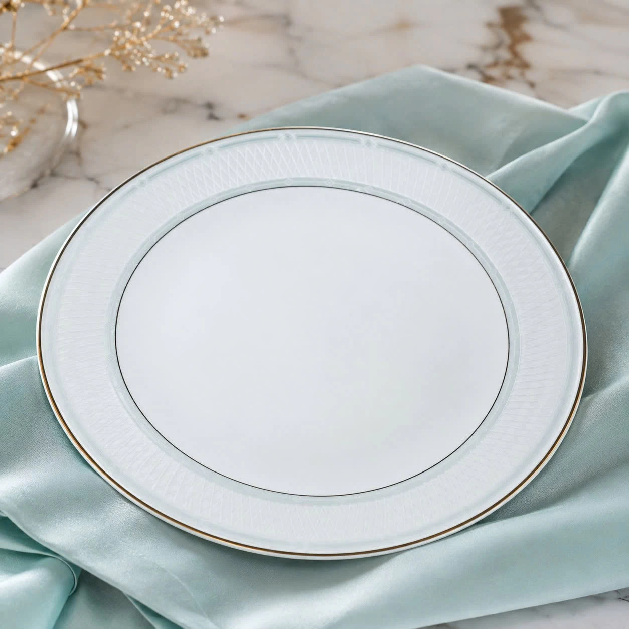 Đĩa tròn Катерина Pristine 20.5cm| Sứ xương | PRISTINE