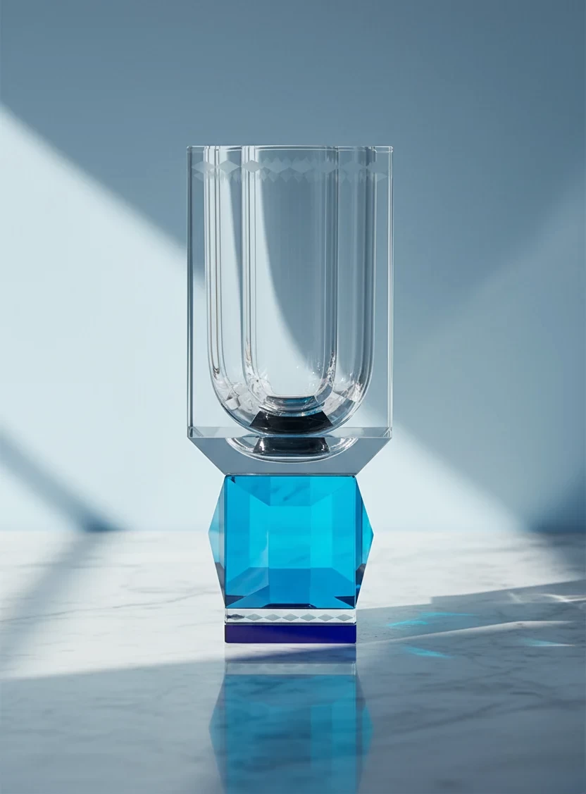 Bình hoa (lọ hoa) pha lê KA JeanBluer Катерина 25.5cm | Crystal Katerina