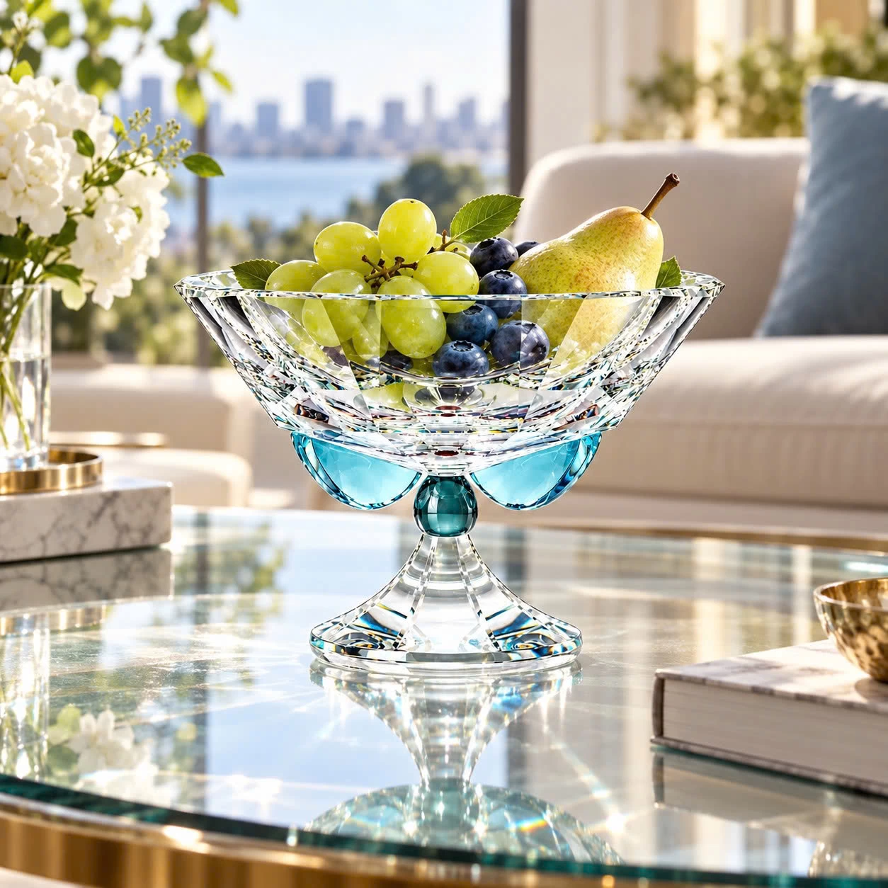 Khay pha lê KA Aqua Sapphire Катерина 15.0cm | Crystal Katerina