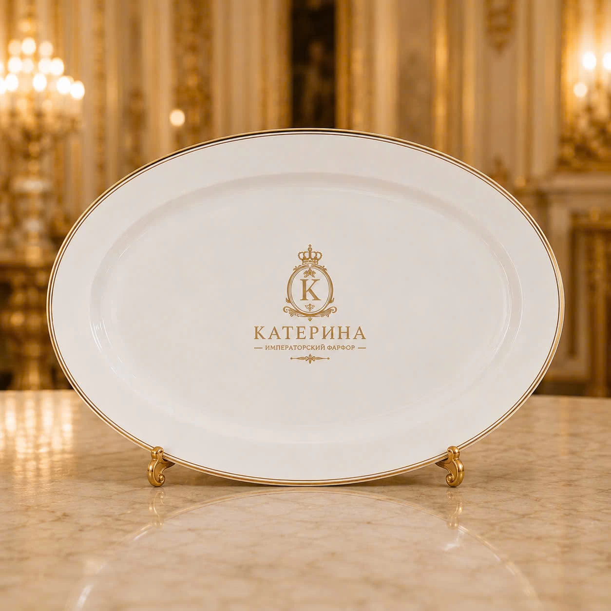 Đĩa Oval Катерина 30.5cm| Sứ xương | Катерина