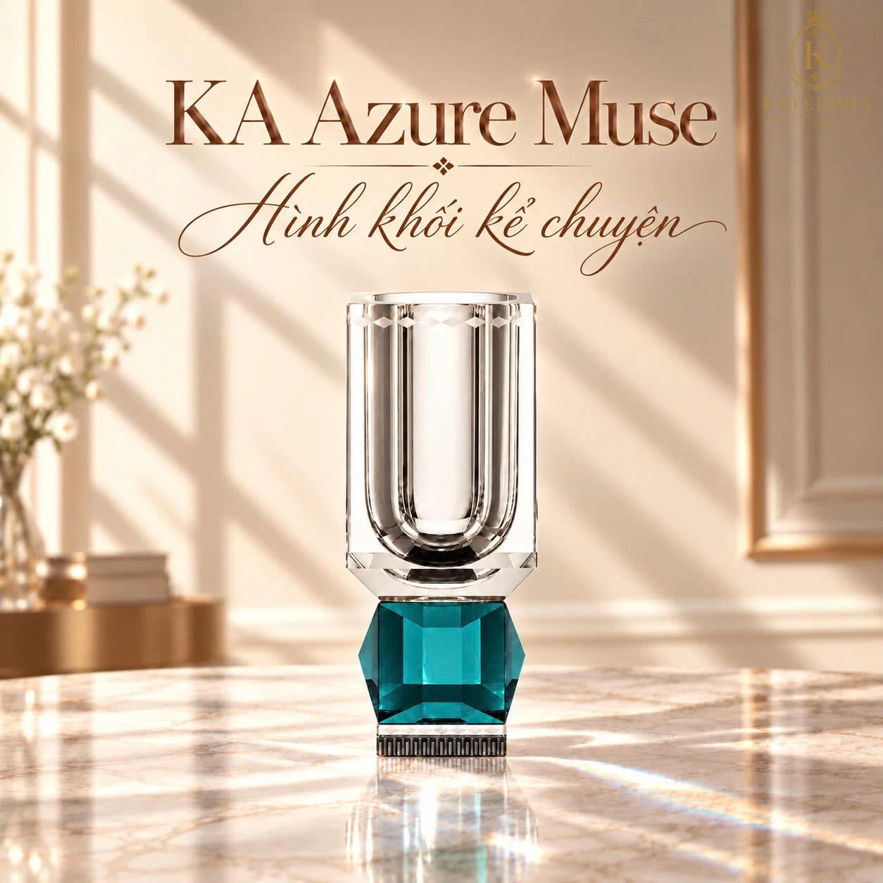 Bình hoa (lọ hoa) pha lê KA Azure Muse Катерина 25.5cm | Crystal Katerina